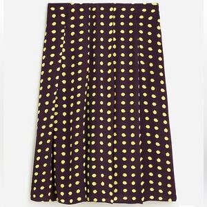 J Crew Pleated Skirt In Dot Crepe De Chine